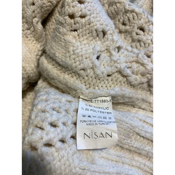 Ultra Cozy Nisan Oversized Distressed Soft Fisherman Tunic Sweater Size Medium - Picture 6 of 6